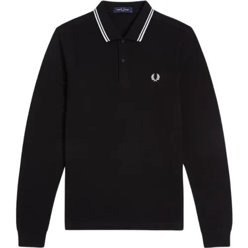 Polo Shirts, male, , Size: L Long Sleeve Twin Tipped Polo - Fred Perry - Modalova