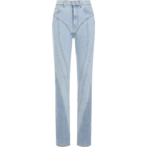 Hellblaue Jeans , Damen, Größe: 2XS - Mugler - Modalova