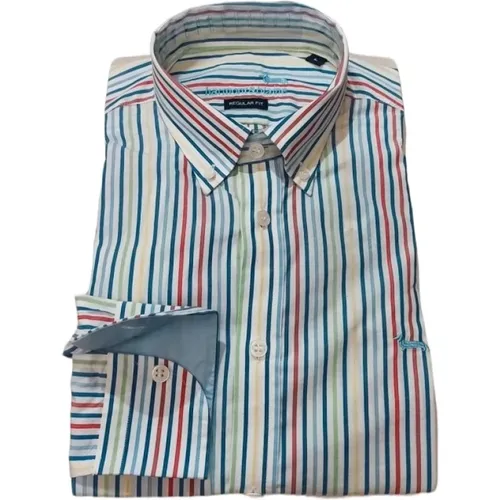 Multicolor Striped Cotton Shirt , male, Sizes: L - Harmont & Blaine - Modalova