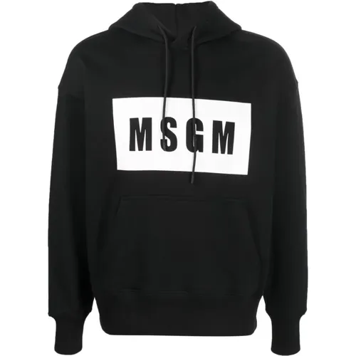 Hoodies, male, , Size: S Front Logo Hoodie Sweater - Msgm - Modalova