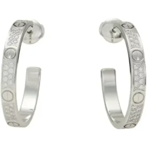 Pre-owned Jewellery, female, , Size: ONE SIZE Pre-owned White Gold earrings - Cartier Vintage - Modalova