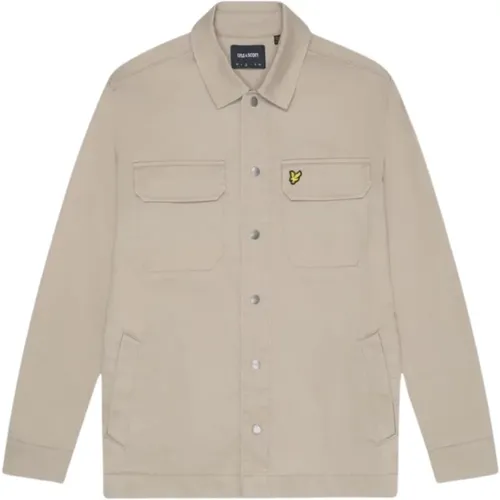 Cord Overshirt Taupe , Herren, Größe: M - Lyle & Scott - Modalova