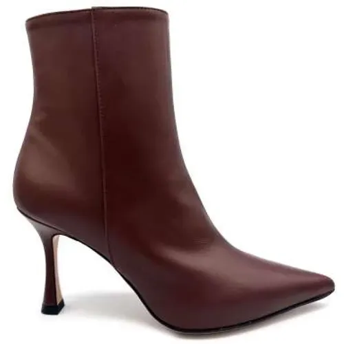 Chocolate Leather Ankle Boot with Internal Zipper , female, Sizes: 7 UK, 3 UK, 4 UK, 5 UK - Roberto Festa - Modalova