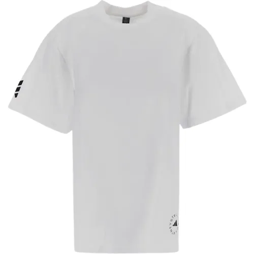 Weißes Logo T-Shirt mit kurzen Ärmeln - adidas by stella mccartney - Modalova