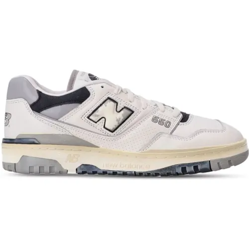 Sneakers, male, , Size: 4 1/2 US 550 Sneakers Gray Black Leather Panels - New Balance - Modalova