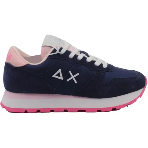 Navy Blue Running Sneakers , female, Sizes: 3 UK - Sun68 - Modalova