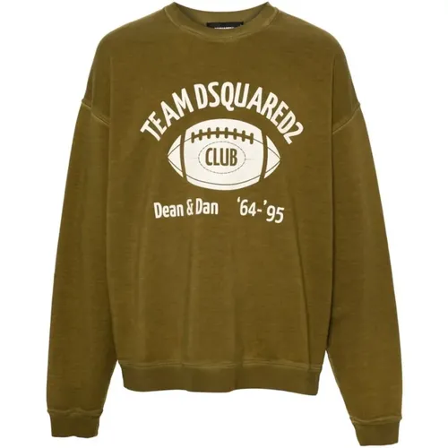 Sweatshirts, male, , Size: XL Graphic Print Crew Neck Sweatshirt - Dsquared2 - Modalova