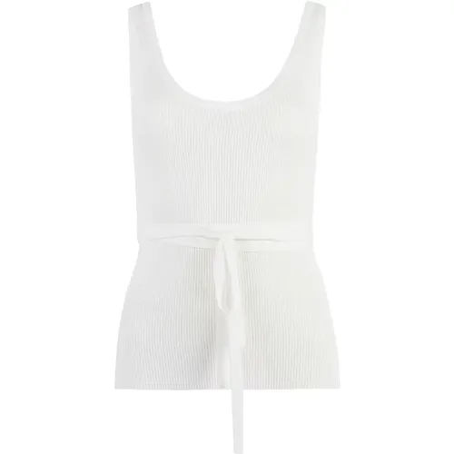 Sleeveless Tops, female, , Size: M Knitted Crop Top Ribbed Tank Top - P.a.r.o.s.h. - Modalova