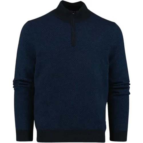 Turtlenecks, male, , Size: XL Wool Half-Zip Sweater - HUGO - Modalova