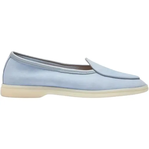 Blaue Wildleder-Loafer mit Gummisohle , Damen, Größe: 37 1/2 EU - Scarosso - Modalova