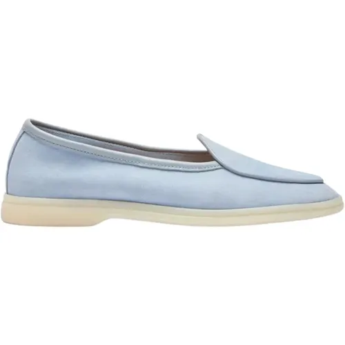 Blaue Wildleder-Loafer mit Gummisohle , Damen, Größe: 40 EU - Scarosso - Modalova