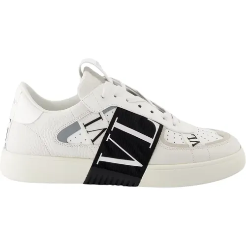 Sneakers, male, , Size: 7 1/2 US Grained Leather Sneakers - Valentino Garavani - Modalova