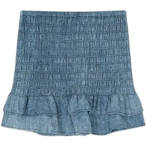 Blaue Baumwolle Rüschen Kurzer Rock , Damen, Größe: XS - Isabel Marant Étoile - Modalova