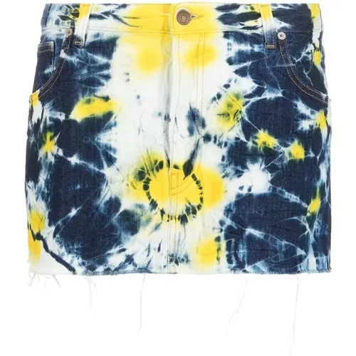 Tie-Dye Print Mini Skirt , female, Sizes: W26, W27, W28 - Alanui - Modalova