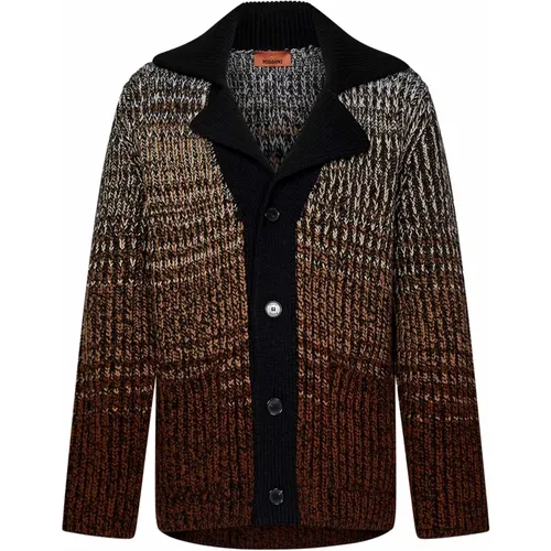 Cardigans, male, , Size: M Luxurious Melange Wool Cardigan - Missoni - Modalova