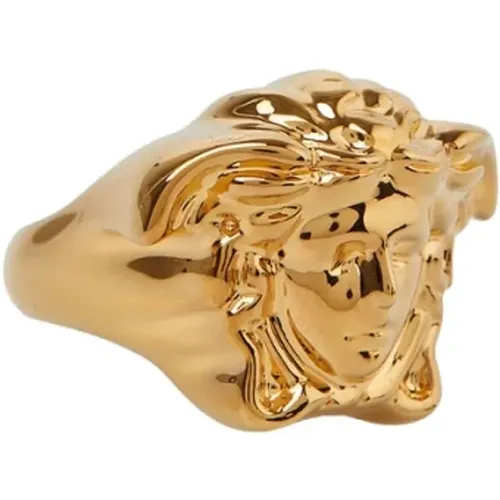 Medusa Motif Gold Ring , female, Sizes: 50 MM - Versace - Modalova