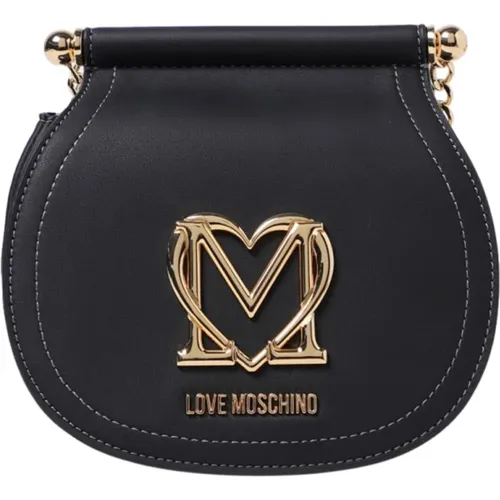 Schwarze Synthetische Handtasche , Damen, Größe: ONE Size - Love Moschino - Modalova