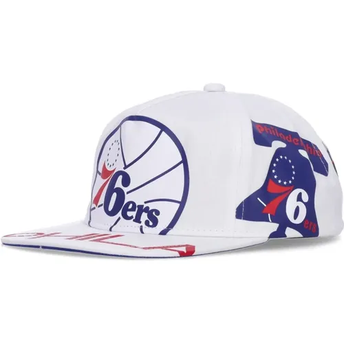 Philadelphia 76ers Flat Brim Cap , male, Sizes: ONE SIZE - Mitchell & Ness - Modalova