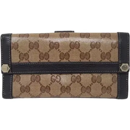 Pre-owned Wallets, female, , Size: ONE SIZE Pre-owned Canvas wallets - Gucci Vintage - Modalova