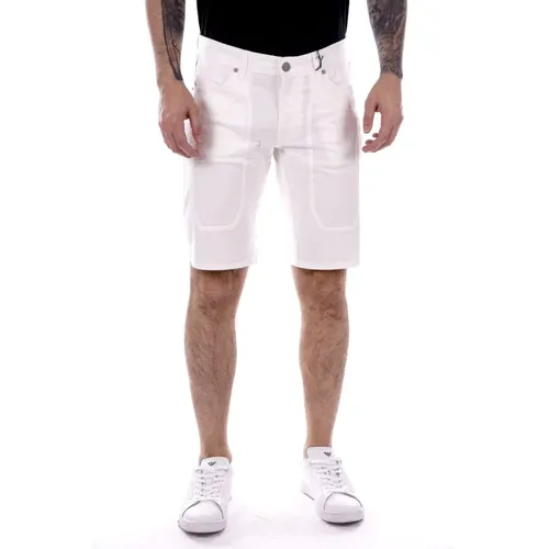 Mens Clothing Shorts Bianco Ss23 , male, Sizes: W30 - Jeckerson - Modalova