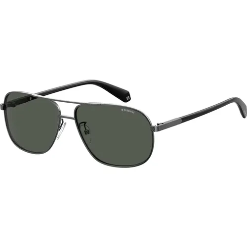 Sunglasses, male, , Size: 60 MM Ruthenium/Grey Sunglasses - Polaroid - Modalova