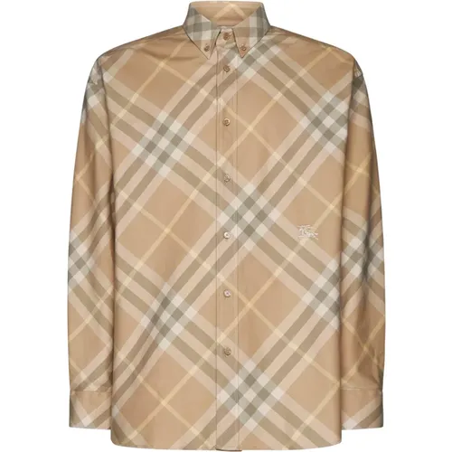 Vintage Check Pattern Embroidered Shirt , male, Sizes: XL, M, L - Burberry - Modalova