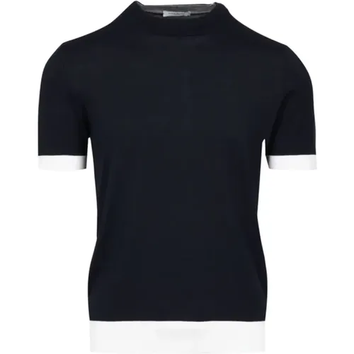 T-shirt with White Trim , male, Sizes: M, XL - Paolo Pecora - Modalova