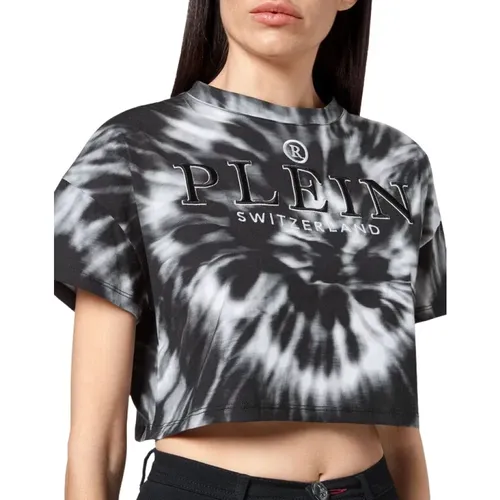 Schwarzes Crop T-Shirt für Frauen - Philipp Plein - Modalova