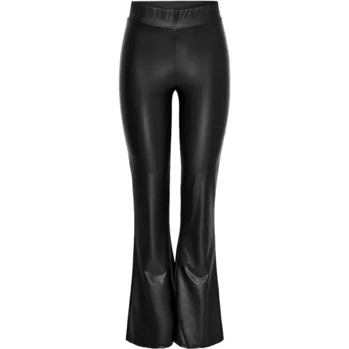 Wide Trousers, female, , Size: M Flare Leather Pants Model - Only - Modalova
