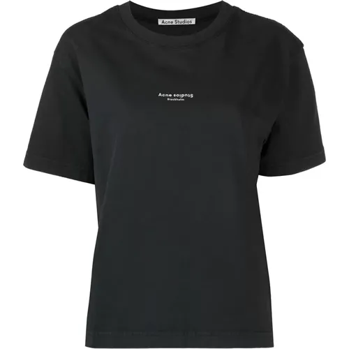 Logo Print Cotton T-Shirt , female, Sizes: M, S - Acne Studios - Modalova