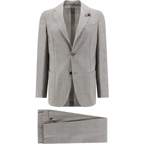 Grey Suit with Classic Lapel , male, Sizes: 2XL, 3XL, XL - Lardini - Modalova