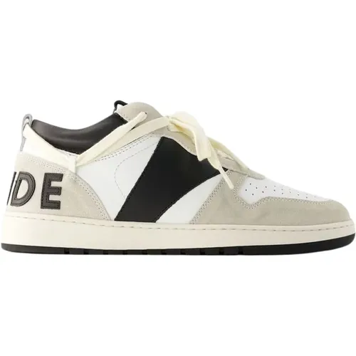 Sneakers, male, , Size: 7 US Low Leather Sneakers - /Black - Rhude - Modalova