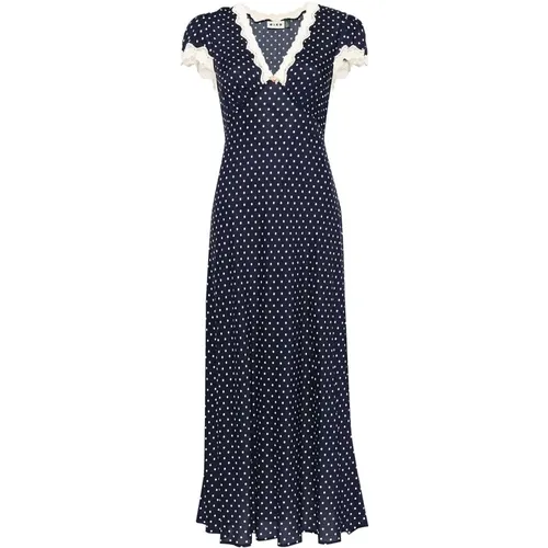 Maxi Dresses, female, , Size: S Polka Dot Lace Trim Dress - Rixo - Modalova