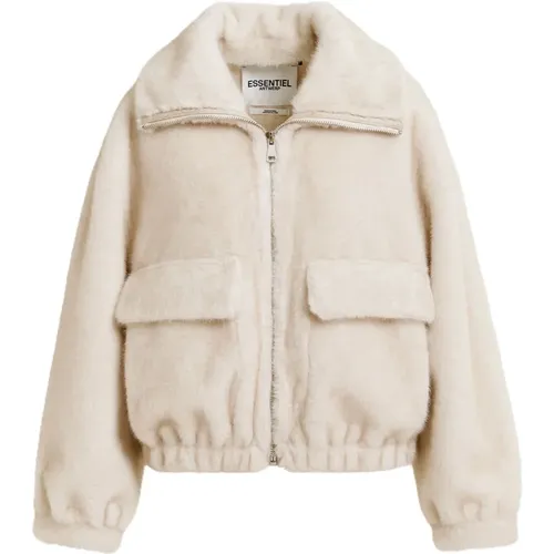 Oversized Faux Fur Jacke , Damen, Größe: S - Essentiel Antwerp - Modalova