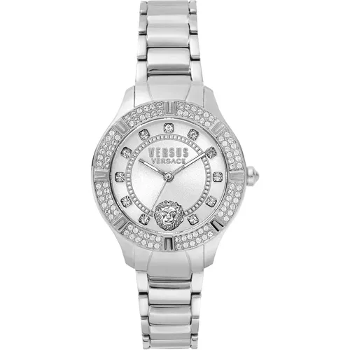Canton Road Stainless Steel Crystal Watch , female, Sizes: ONE SIZE - Versus Versace - Modalova