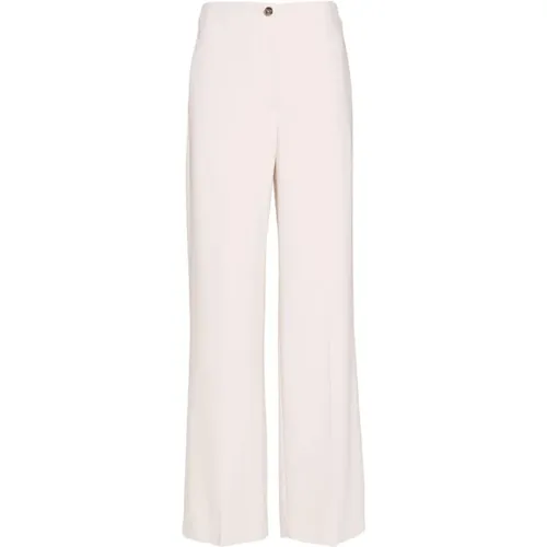 Cream Trousers for Stylish Look , female, Sizes: L, XS, M, S - Seventy - Modalova