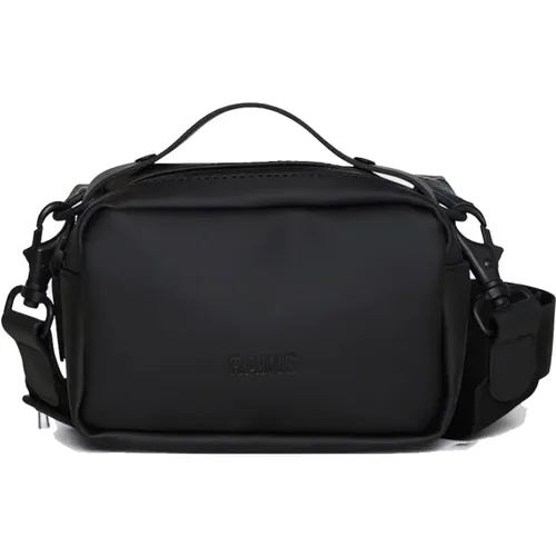 Schwarze Box Bag mit Verstellbarem Riemen und Reißverschluss - Rains - Modalova