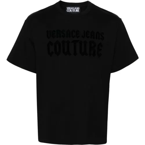 Schwarze T-Shirts und Polos , Herren, Größe: 2XL - Versace Jeans Couture - Modalova