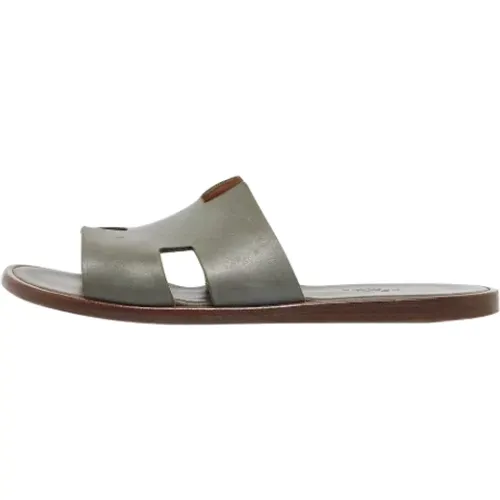 Pre-owned Flats, female, , Size: 10 US Pre-owned Leather sandals - Hermès Vintage - Modalova