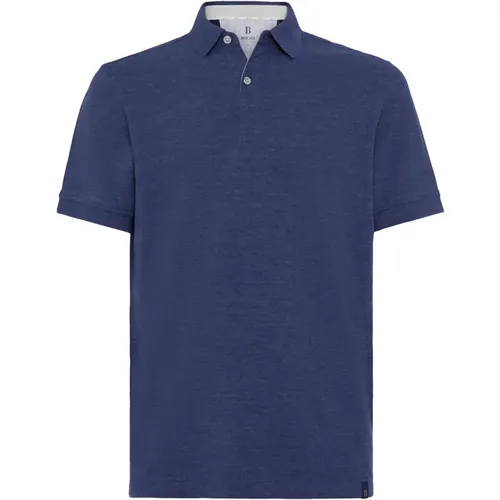 Regular Fit Baumwoll-Piqué Polo Shirt , Herren, Größe: S - Boggi Milano - Modalova