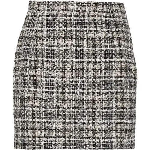 Short Skirts, female, , Size: 2XS Grey Tweed Miniskirt Metallic Accent - Alessandra Rich - Modalova