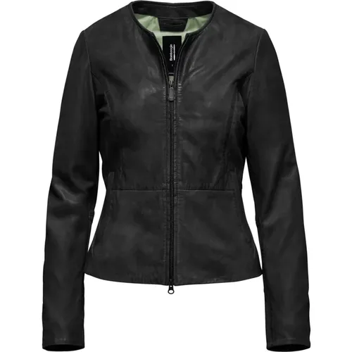 Arya Leather Jacket , female, Sizes: 2XL, M - BomBoogie - Modalova