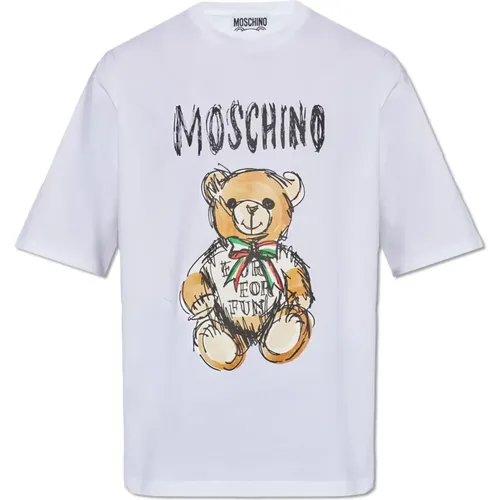 T-Shirt mit Logo , Herren, Größe: 2XL - Moschino - Modalova