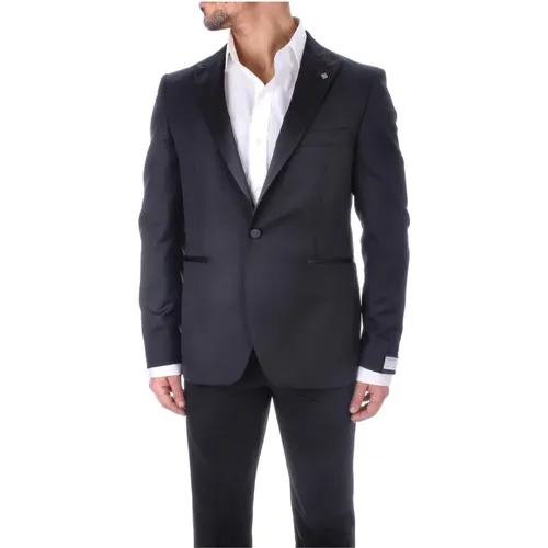 Men`s Blazer with Logo and Multiple Pockets , male, Sizes: L - Tagliatore - Modalova