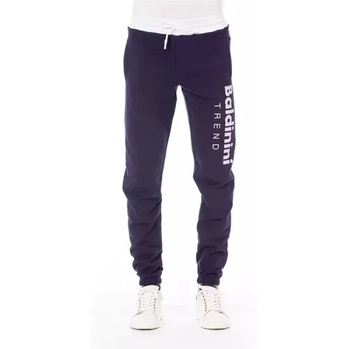 Sweatpants, male, , Size: S Fleece Sport Pants with Logo - Baldinini - Modalova