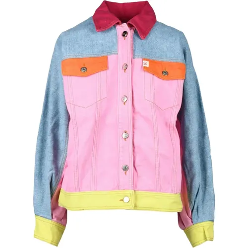 Denim Jackets, female, , Size: M Patchwork Cotton Jacket - Semicouture - Modalova