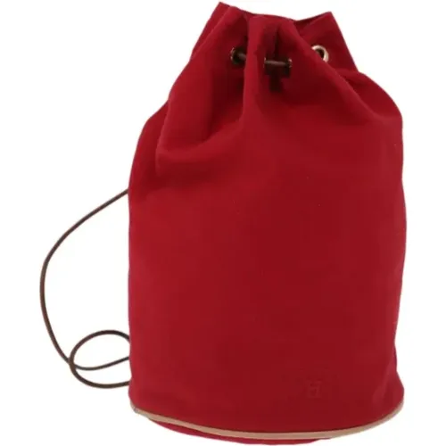 Pre-owned Bucket Bags, female, , Size: ONE SIZE Pre-owned Canvas shoulder-bags - Hermès Vintage - Modalova