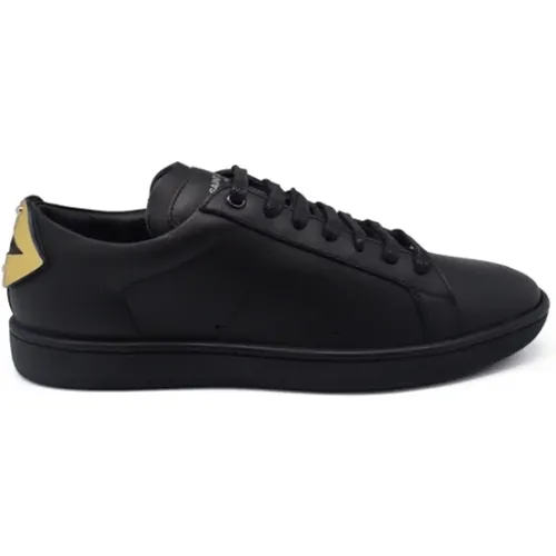 Luxuriöse schwarze Ledersneaker - Saint Laurent - Modalova
