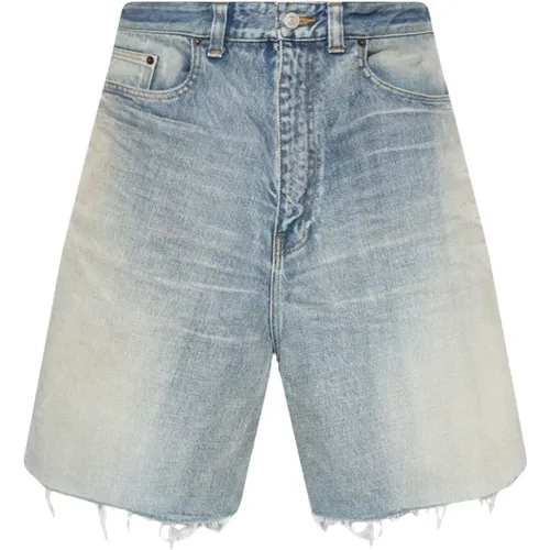 Shorts with worn effect , male, Sizes: S - Balenciaga - Modalova