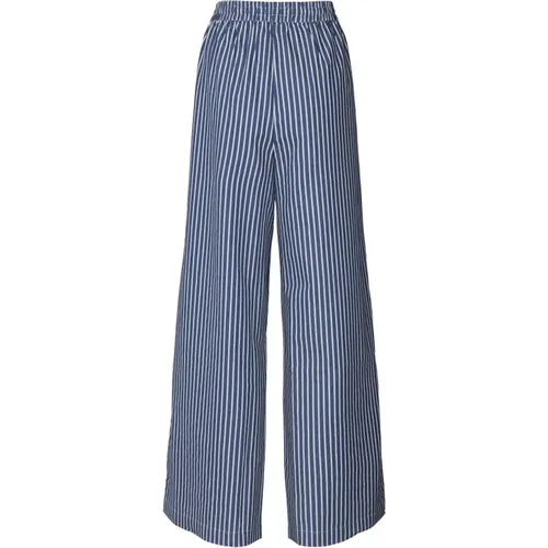 Wide Trousers, female, , Size: M Striped Elastic Waist Pants - Lollys Laundry - Modalova